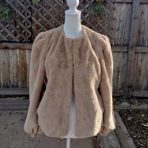 Chelsea & Violet Women's Cream Teddy Jacket